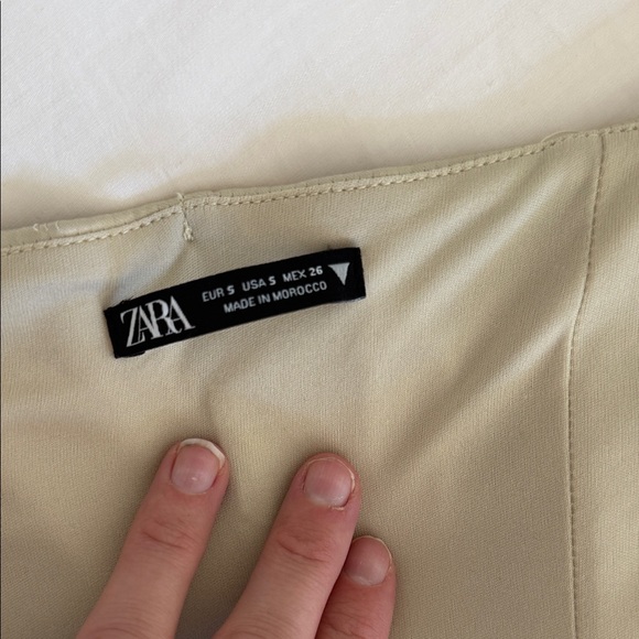 Zara Light Green Satin Hook & Eye Closure Corset Bustier Top - Picture 4 of 8